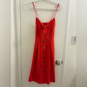 Teeze Me Red Strapless Button-Down Dress
